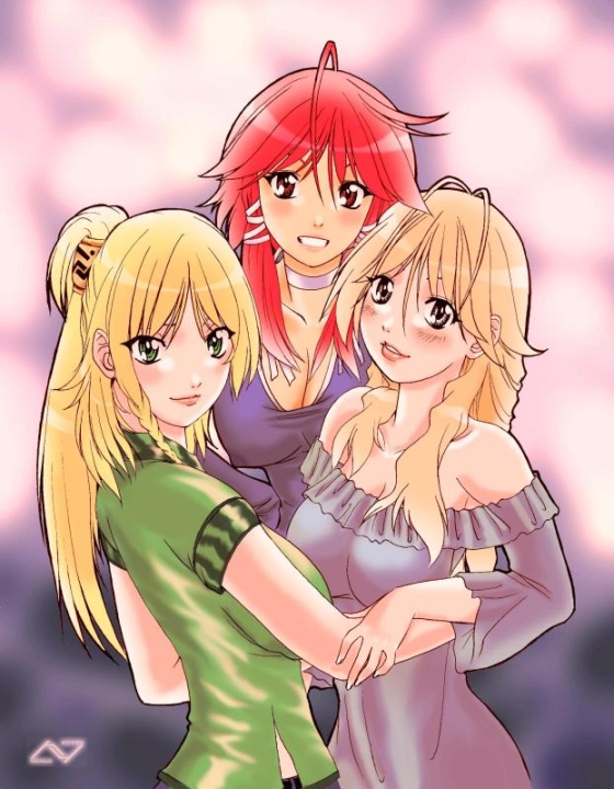 Ashley, Linka, and Sophie (colorized)
